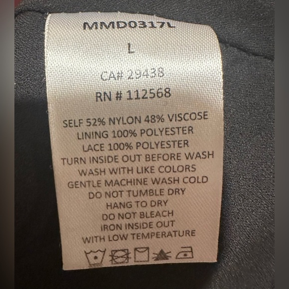 Miss Me Women's‎ Black Printed Lace Trim Long Sleeve Mini Dress Size Large - Picture 7 of 11